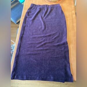 Free People - Royal Purple Velvet Corduroy Stretch Pencil Skirt
